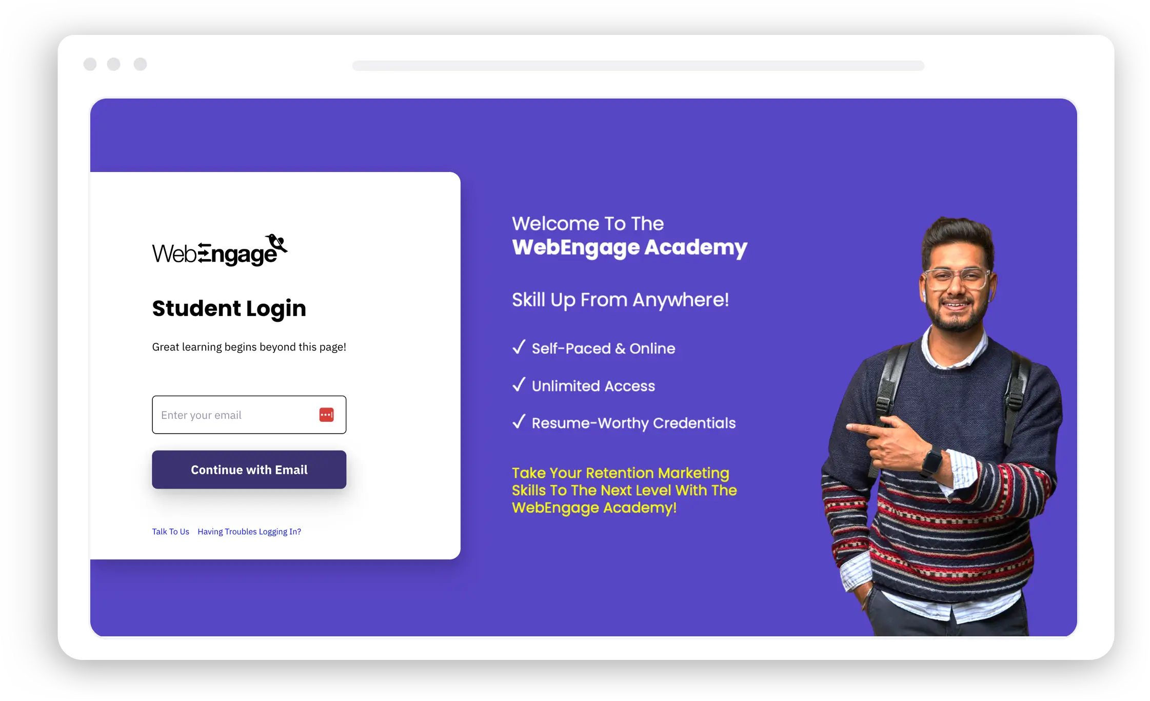 WebEngage Academy built on Trainn | WorkRamp Competitor
